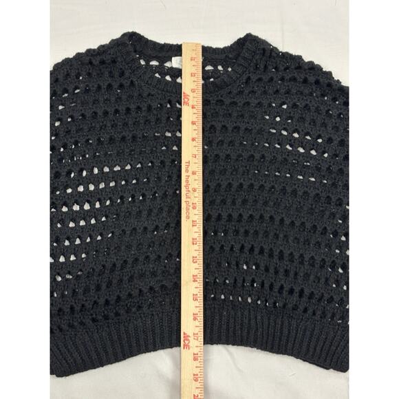 FULL TILT Women’s M Open Chunky Knit Long Sleeve Sweater Black Boho Whimsygoth - Picture 5 of 7